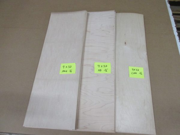 Maple Veneer 1/16" x 9" x 32"